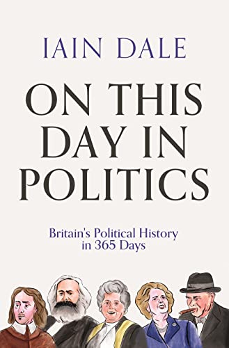 Book cover: āOn This Day in Politicsā with illustrated historical figures.