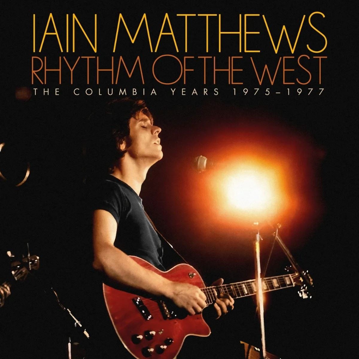 Iain Matthews album cover featuring a musician playing a red electric guitar.
