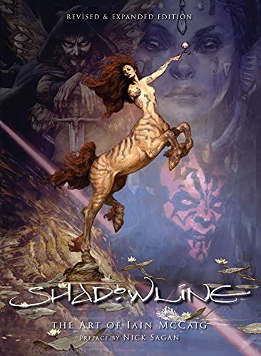Book cover: "SHADOWLINE", art collection featuring fantastical creatures and figures.