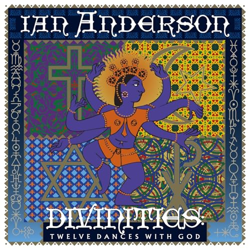 Album cover for Ian Anderson’s “Divinities” featuring a blue, multi-armed deity.