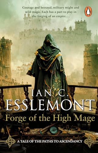 Book cover: hooded figure overlooking a misty, medieval cityscape.