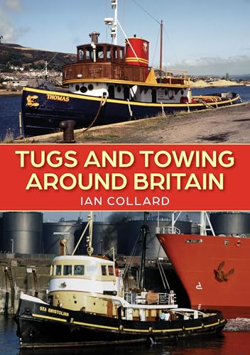 Book cover featuring two colorful tugboats in British harbors.