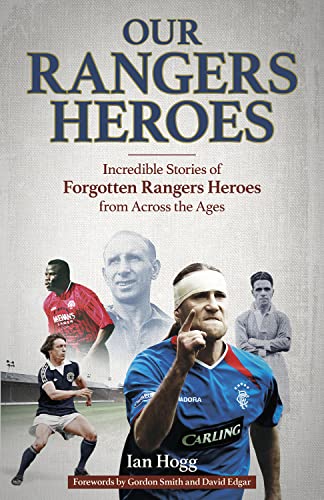 Book cover featuring four Rangers football players across different eras.