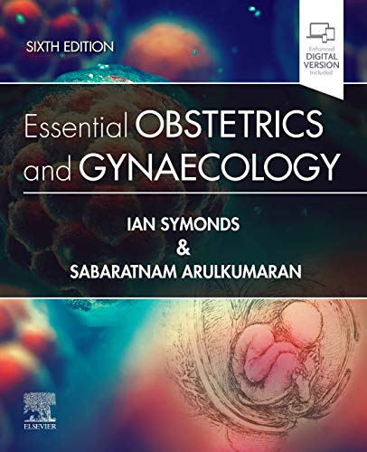 Book cover: "Essential Obstetrics and Gynaecology," sixth edition, with fetal image.