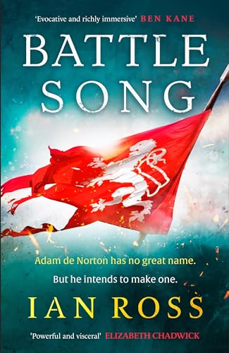 Book cover: “Battle Song” with a torn red and white flag image.