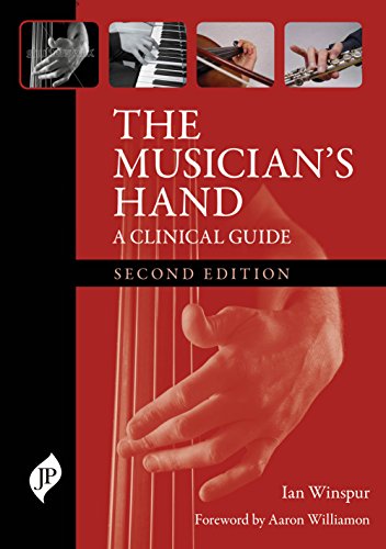 Book cover: "The Musician's Hand," featuring hands playing instruments.
