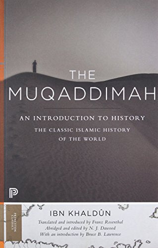 Book cover of The Muqaddimah featuring a lone figure on a sand dune.
