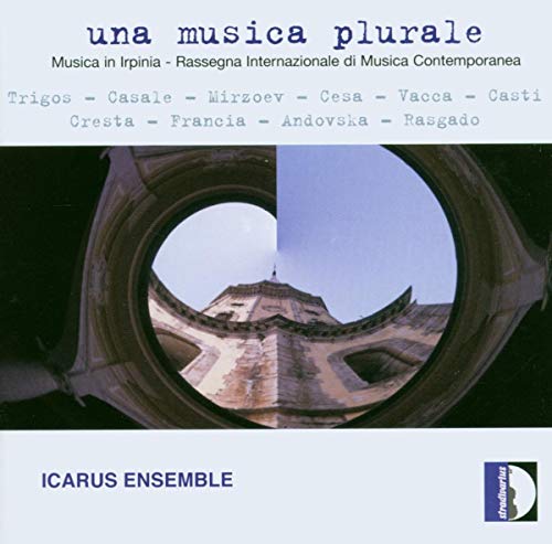 "CD cover with a photo of a stone building through a circular opening."