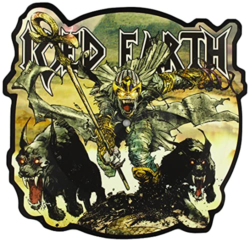 Iced Earth album cover featuring a knight with wolves, fantasy art.