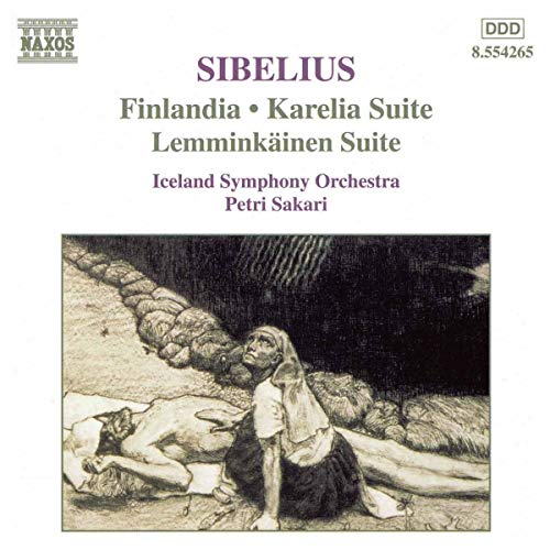 CD cover for Sibelius orchestral works with a dark, dramatic illustration.