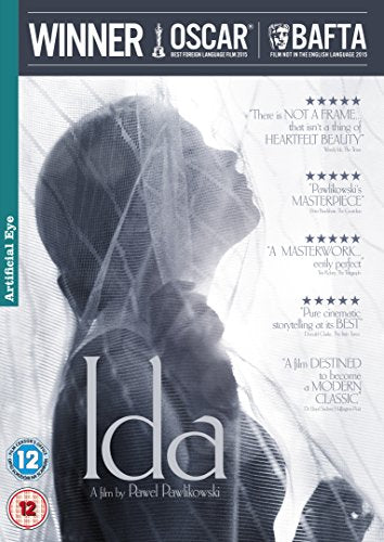 DVD cover for "Ida" featuring a woman’s face veiled in netting.