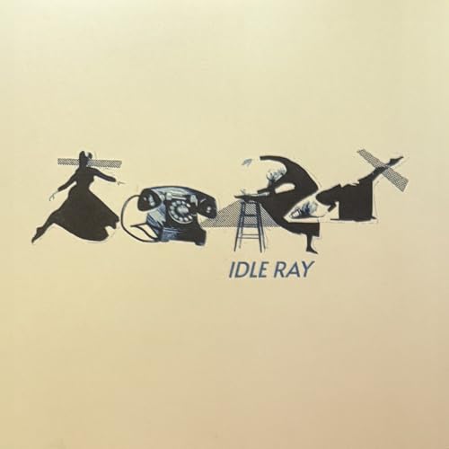 Silhouettes of figures, a phone, and a stool on a pale background.