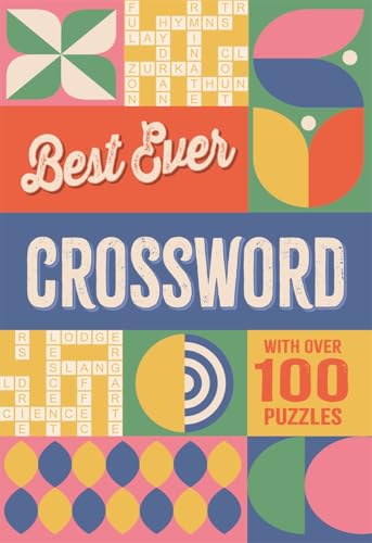 Book cover titled Best Ever Crossword with colorful geometric patterns and puzzle grids.