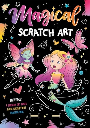 Magical Scratch Art book cover featuring a fairy, a mermaid, and a butterfly.