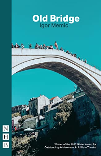 Play cover: stone bridge with people, town below, teal background.