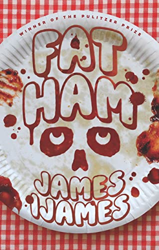 Book cover: “Fat Ham” by James Ijames, with food imagery.