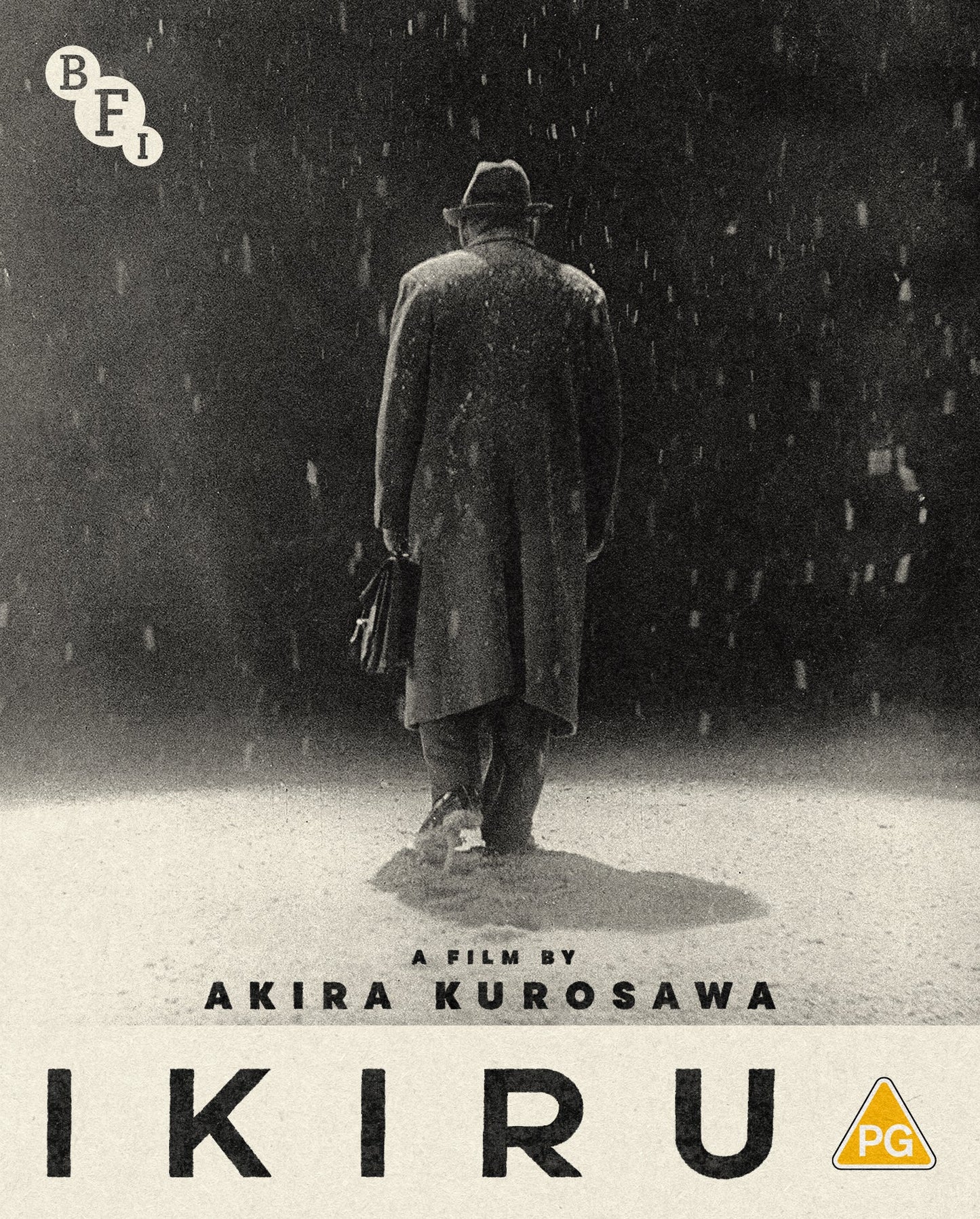 A man in a hat and coat walks away in the snow on this cover.