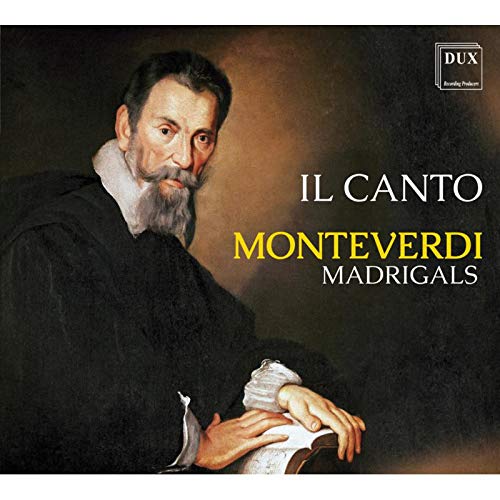 "CD cover featuring a portrait of a bearded man with a lute."