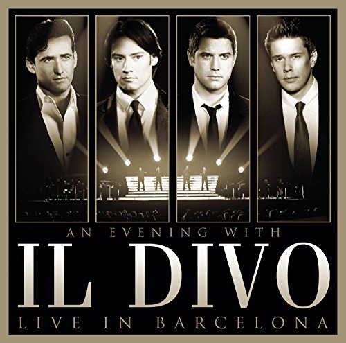 Il Divo album cover featuring four men in suits, concert stage backdrop.