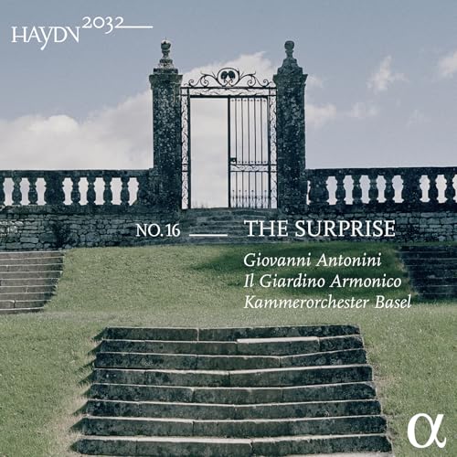 CD cover: stone gate and steps, text “The Surprise” and orchestra details.