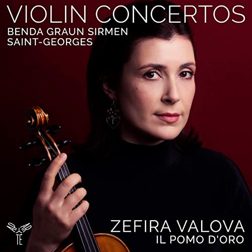 Woman with violin, album cover for “Violin Concertos” by Zefira Valova.