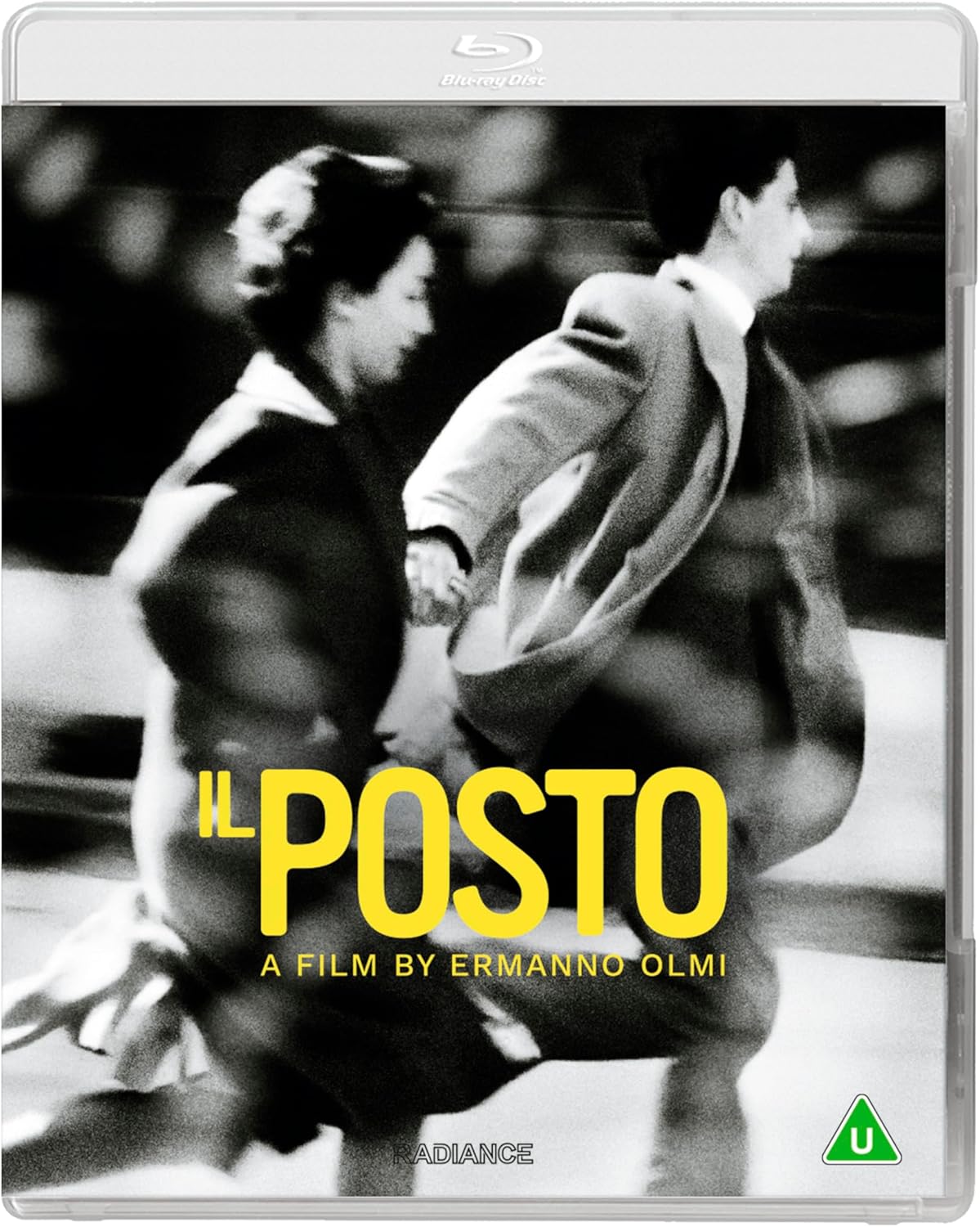 Il Posto" Blu-ray cover with blurred figures in a monochrome office setting.