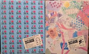 Illit “Not Cute Anymore” CD packaging with repeating text and stickers.
