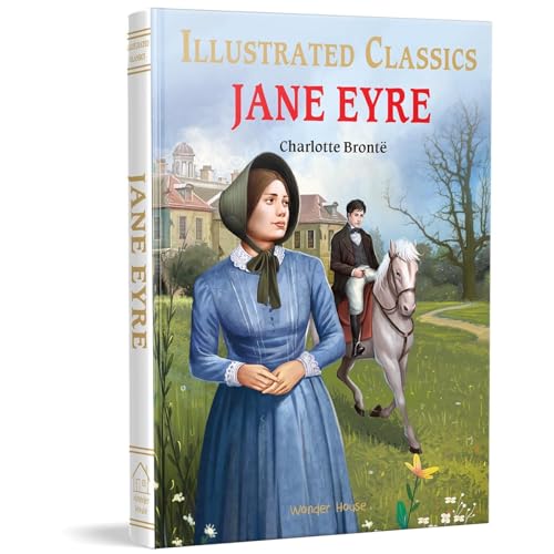 Book cover showing a woman in a blue dress and a man on horseback.