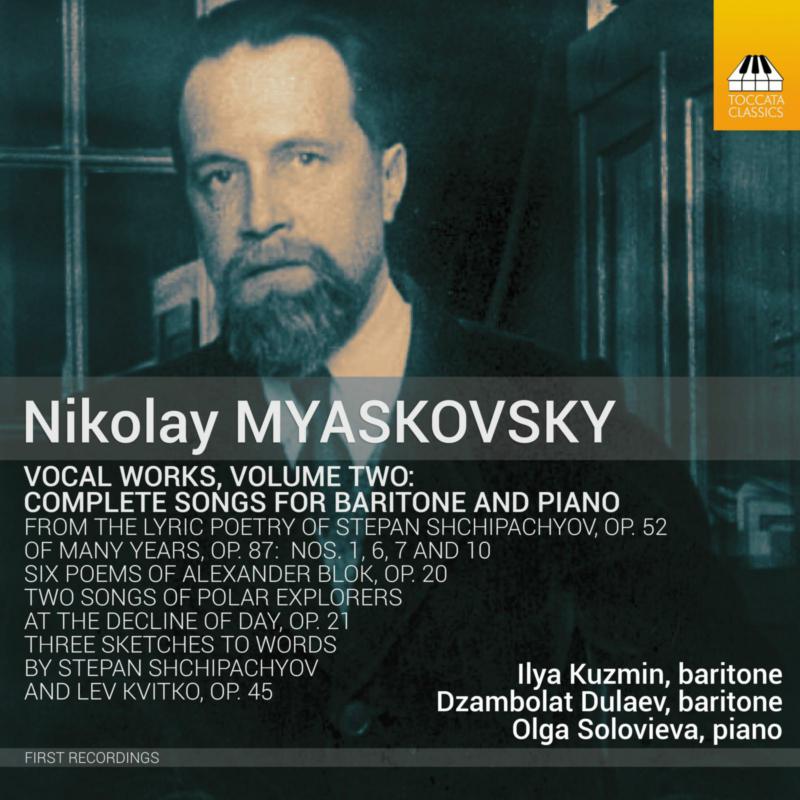 CD cover for Nikolai Myaskovsky vocal works featuring a portrait.