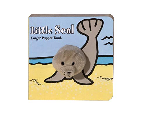 Board book with a fuzzy seal finger puppet attached to the cover.
