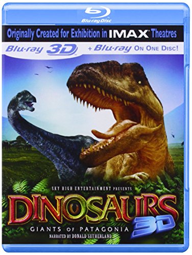 Blu-ray cover for "Dinosaurs: Giants of Patagonia 3D" featuring two dinosaurs.