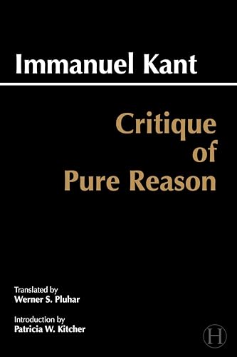 Book cover of Critique of Pure Reason by Immanuel Kant, black background, gold text.
