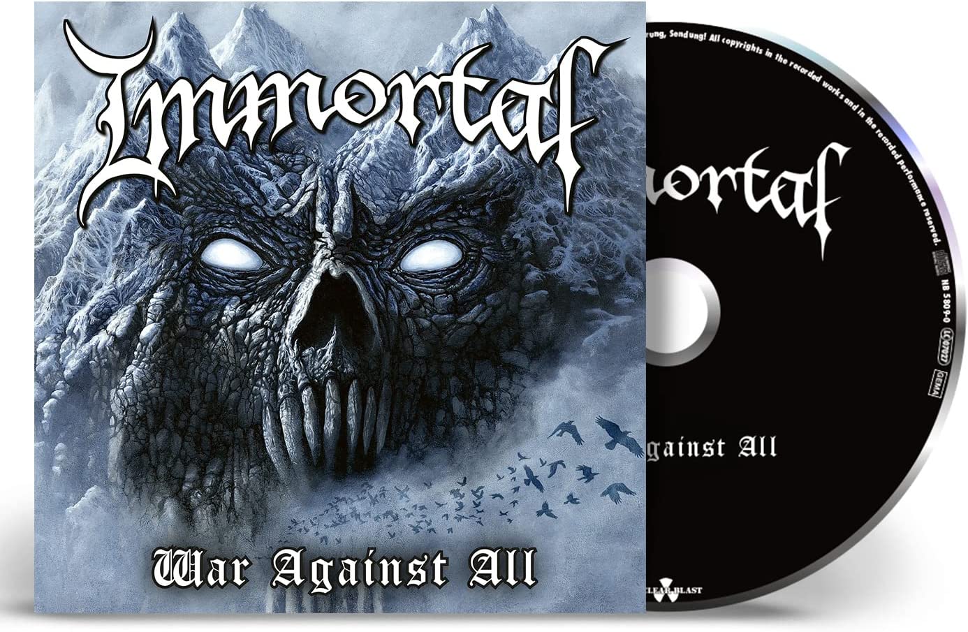 Immortal “War Against All” CD cover with a skull and snowy mountains.