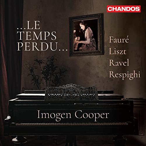 CD cover: piano, framed portrait, and text naming Imogen Cooper and composers.