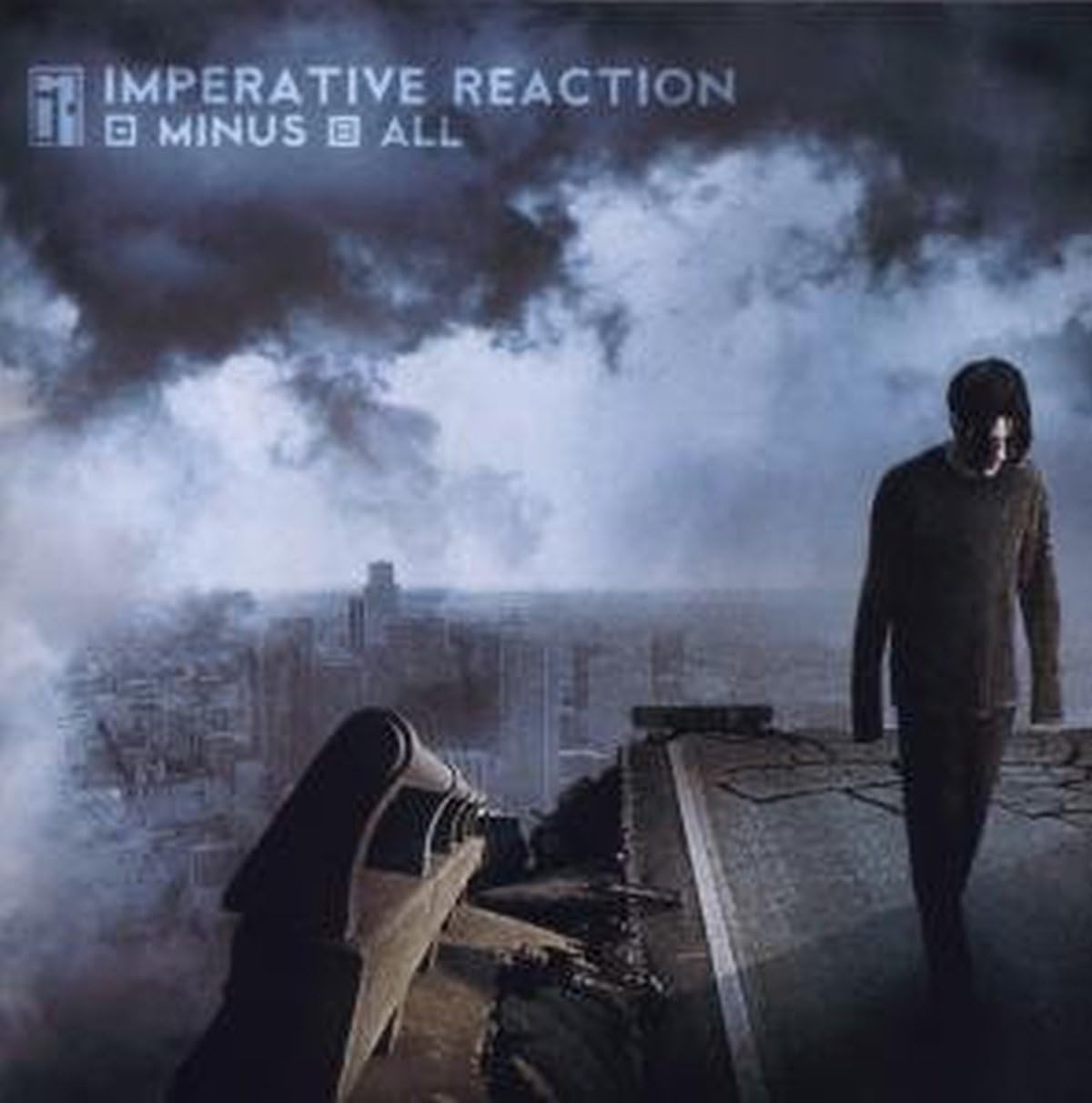 CD cover: hooded figure overlooking a cityscape through swirling mist.