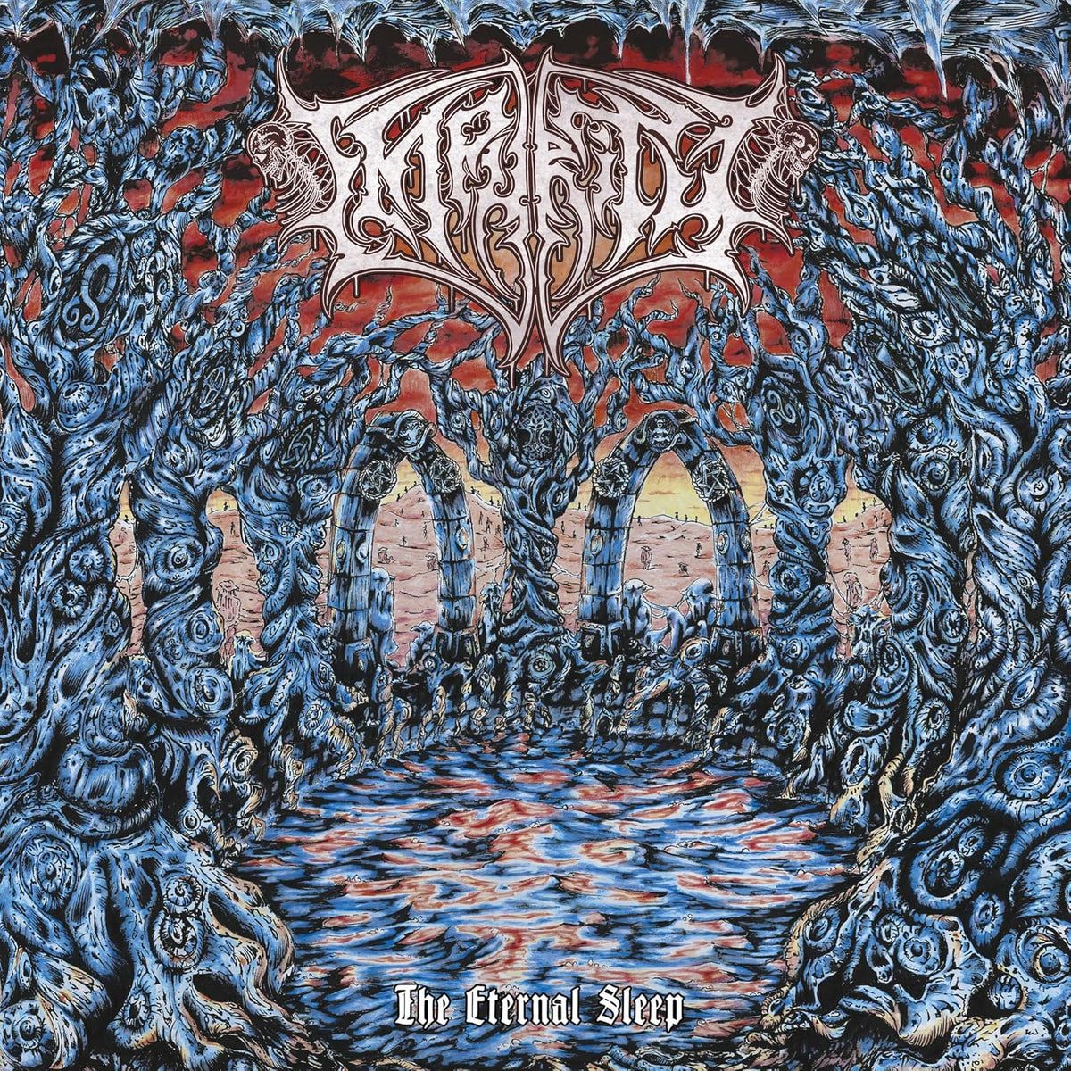 CD cover art: ornate, swirling blue trees framing a graveyard scene.