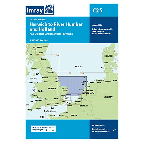 Nautical chart cover: Harwich to River Humber and Holland, detailed map.