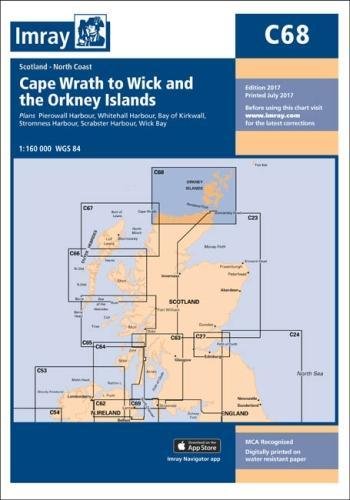 Nautical chart of the north coast of Scotland and Orkney Islands.