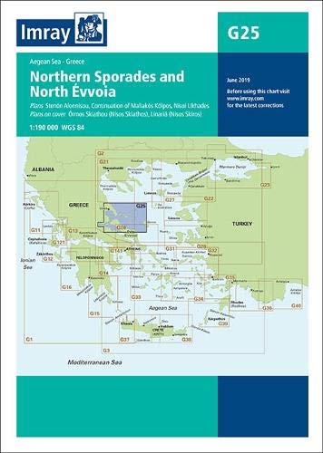 Imray nautical chart G25 of Northern Sporades and North Evvoia, Greece.