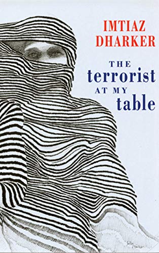 Book cover showing a person wearing a black and white striped head covering.