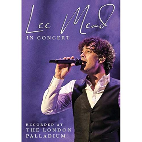 Lee Mead singing into a microphone on DVD cover.