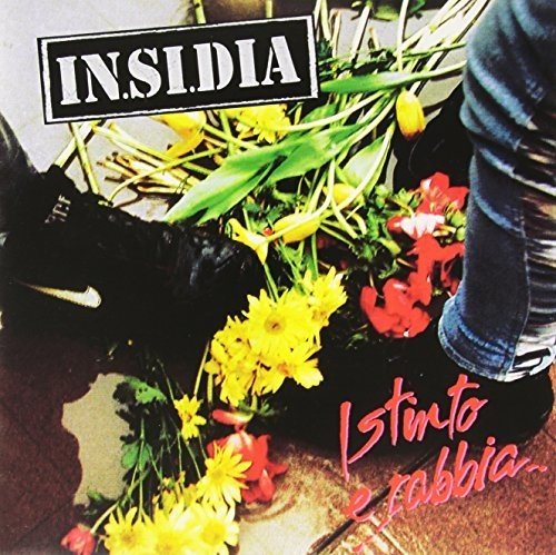 Vinyl record cover: boots stepping on yellow and red flowers.