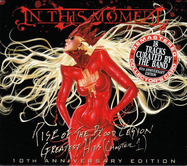 Red album cover featuring a blonde woman in a red bodysuit.