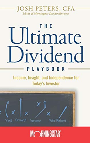 Book cover with title "The Ultimate Dividend Playbook" and financial charts.