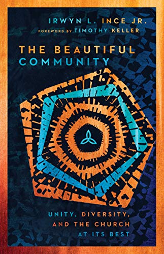 Book cover: "The Beautiful Community" with abstract orange and blue design.