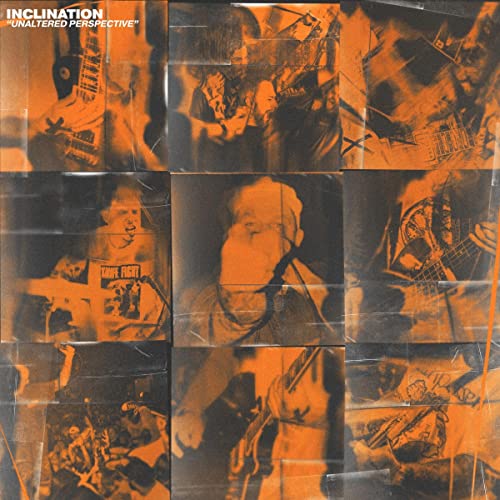 Album cover with nine distorted, orange-toned photos of musicians playing.