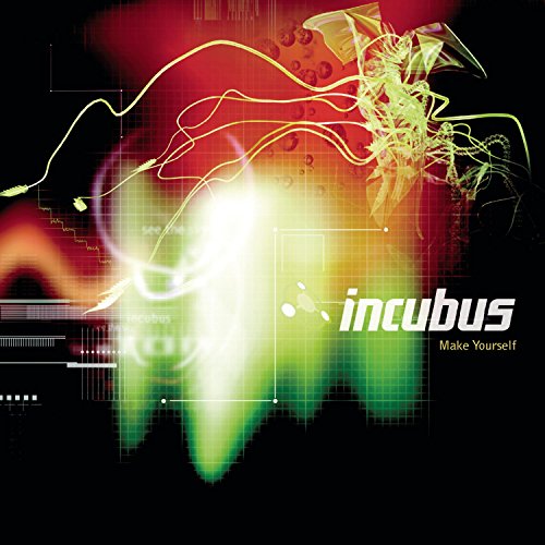 Incubus album cover, “Make Yourself,” with abstract green and yellow lines.