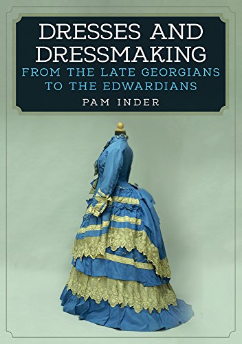 Book cover featuring a blue Victorian-era dress on a mannequin.