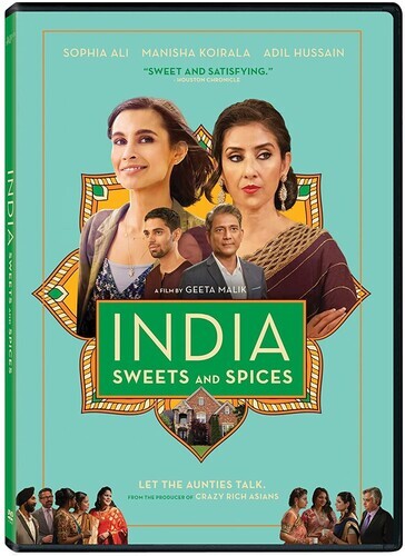 India Sweets and Spices" DVD cover featuring four actors and decorative border.