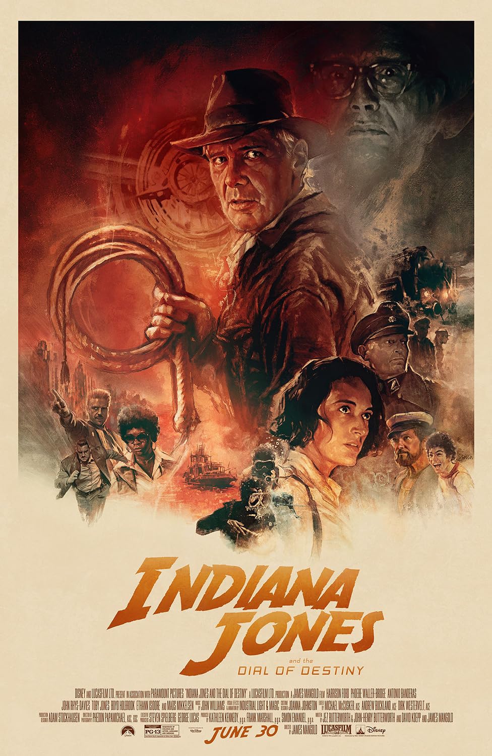 Indiana Jones Blu-ray cover featuring Harrison Ford and a golden dial.